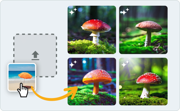 Add your own reference image to influence a generation
