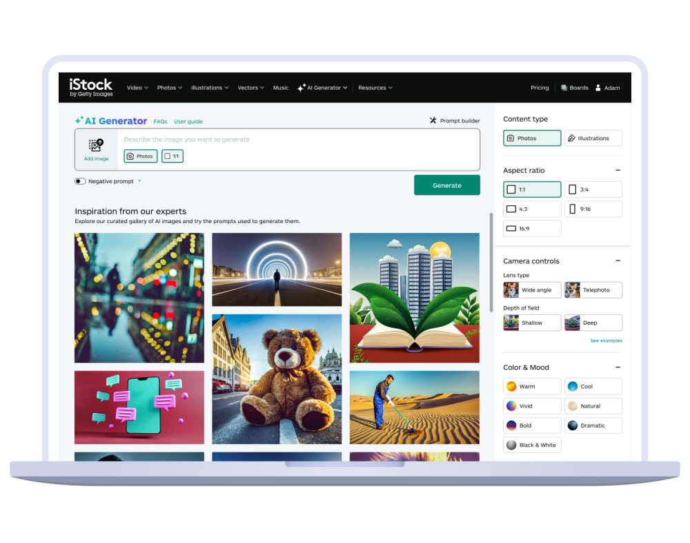 How to use the iStock AI image generator