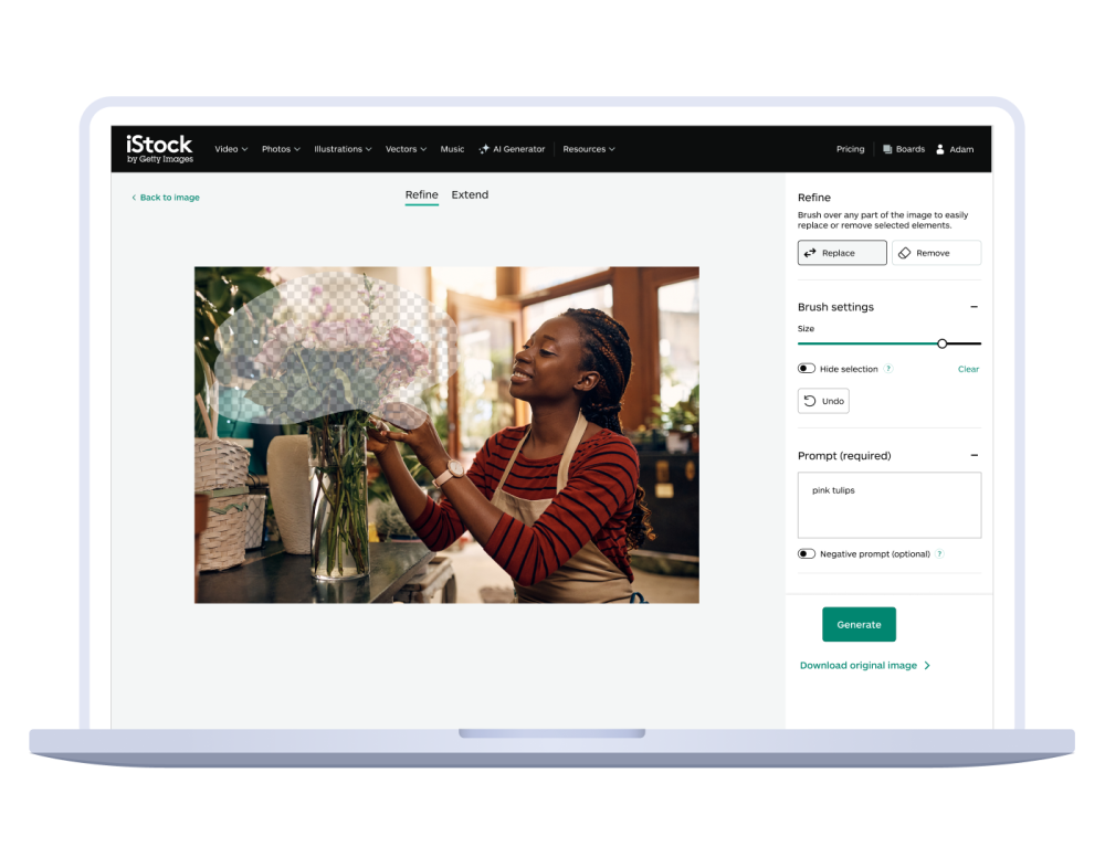 How to use iStock’s AI modification features